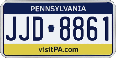 PA license plate JJD8861