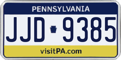 PA license plate JJD9385