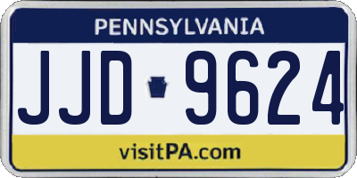PA license plate JJD9624