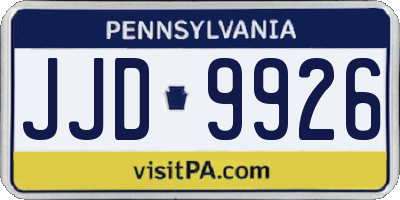 PA license plate JJD9926