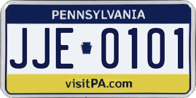 PA license plate JJE0101