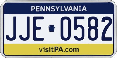 PA license plate JJE0582