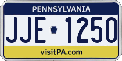 PA license plate JJE1250