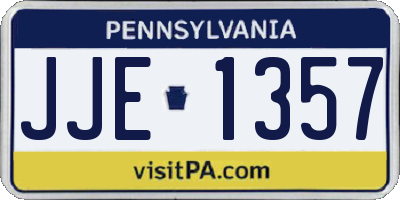 PA license plate JJE1357