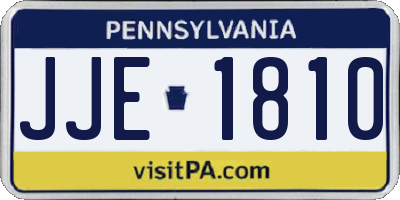 PA license plate JJE1810