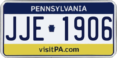 PA license plate JJE1906