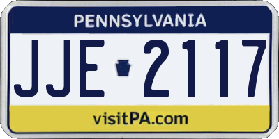 PA license plate JJE2117
