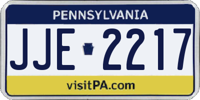 PA license plate JJE2217