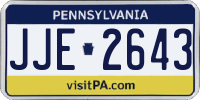 PA license plate JJE2643