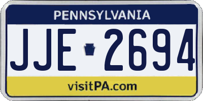 PA license plate JJE2694