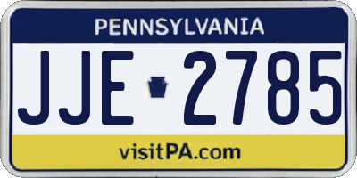 PA license plate JJE2785