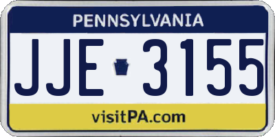PA license plate JJE3155