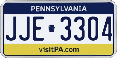 PA license plate JJE3304
