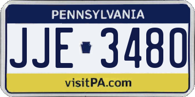 PA license plate JJE3480