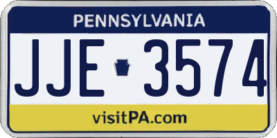 PA license plate JJE3574