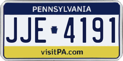 PA license plate JJE4191
