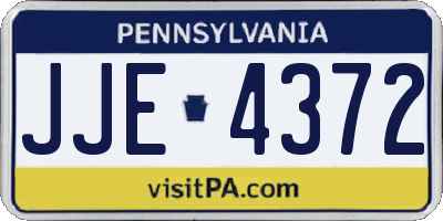 PA license plate JJE4372