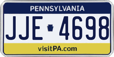 PA license plate JJE4698