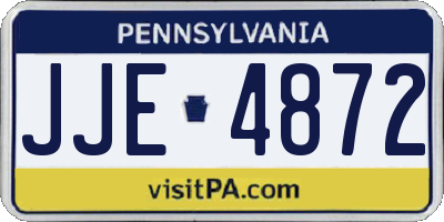 PA license plate JJE4872
