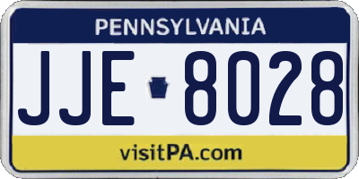 PA license plate JJE8028