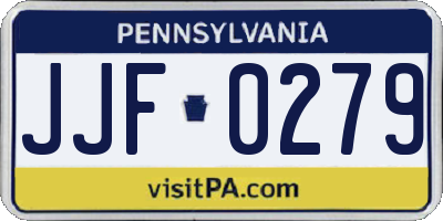 PA license plate JJF0279