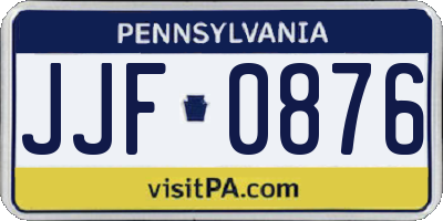 PA license plate JJF0876