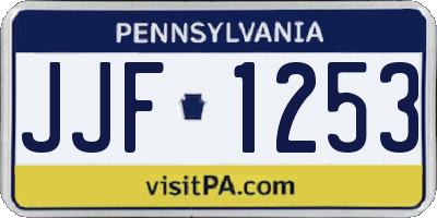 PA license plate JJF1253