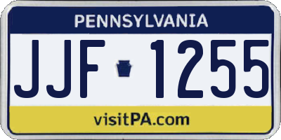 PA license plate JJF1255