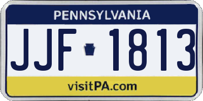 PA license plate JJF1813