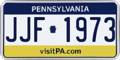 PA license plate JJF1973