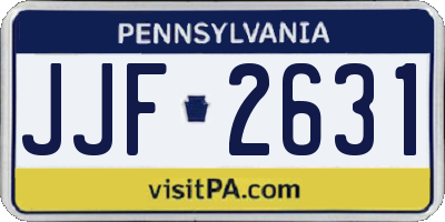 PA license plate JJF2631