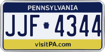 PA license plate JJF4344