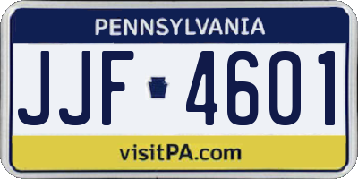 PA license plate JJF4601