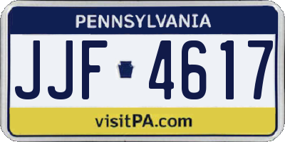 PA license plate JJF4617