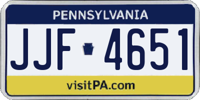 PA license plate JJF4651