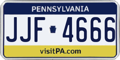 PA license plate JJF4666