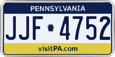 PA license plate JJF4752