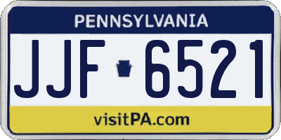 PA license plate JJF6521