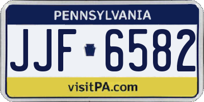 PA license plate JJF6582