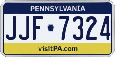 PA license plate JJF7324