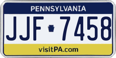 PA license plate JJF7458