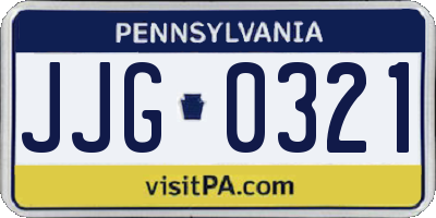 PA license plate JJG0321
