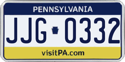 PA license plate JJG0332