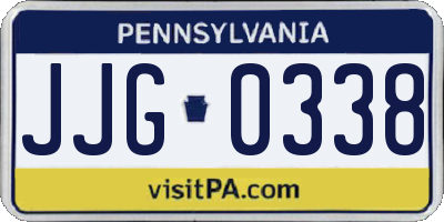 PA license plate JJG0338