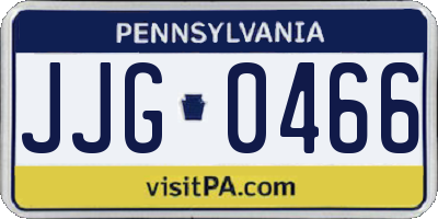 PA license plate JJG0466