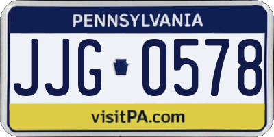 PA license plate JJG0578