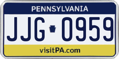 PA license plate JJG0959