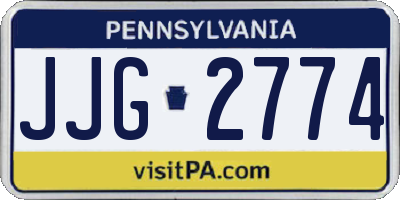 PA license plate JJG2774