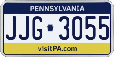 PA license plate JJG3055