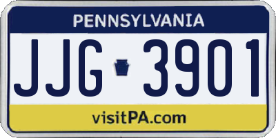 PA license plate JJG3901